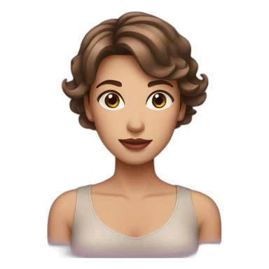 Woman with short brown hair brown eyes light pink lips sticker