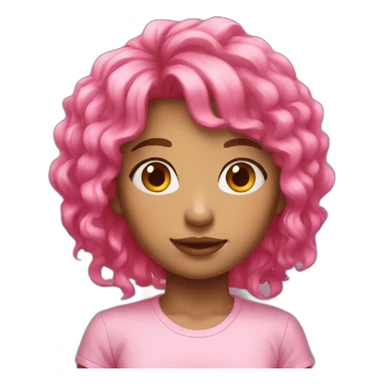 Pink hair girl height sticker