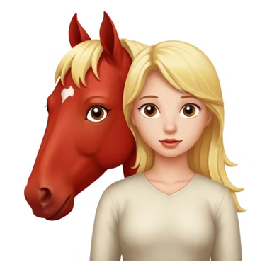 Blond Girl with a red horse sticker