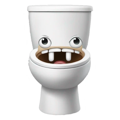 Toilet making a terrified face sticker