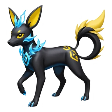 Houndoom-Electrike-Jolteon-Umbreon-Fakémon-hybrid-creature (full body)  sticker