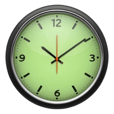 make Clock in minimalism in loght Green color without numbers  sticker
