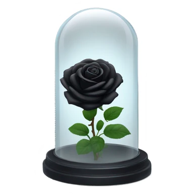 Black rose in a glass dome sticker
