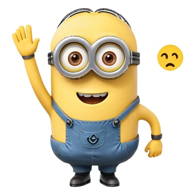 Minion character waving sticker
