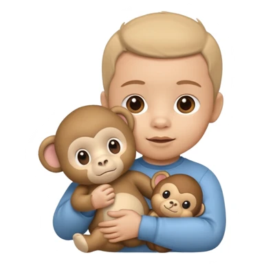 Baby with Monkey. sticker