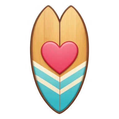 heart with summer surfboard sticker