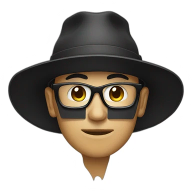 Hacker wearing blach hat sticker