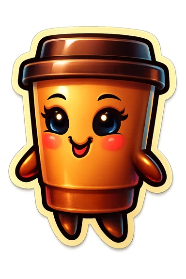 Tall coffee cup, sexy, flirty sticker