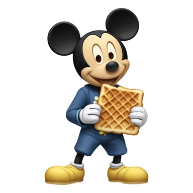 Mickey Mouse eating Mickey mouse waffles sticker