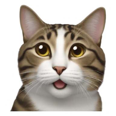 The cat sends an air kiss sticker