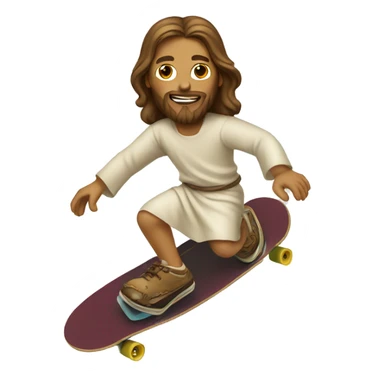 jesus on a skateboard sticker