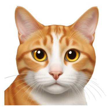 orange and white cat with nose deformity  sticker