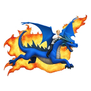 putin on blue dragon that throws flames sticker
