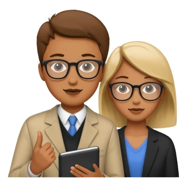 una persona dando asesoria a un estudiante sticker