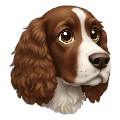 Brown spaniel with a white spot sticker