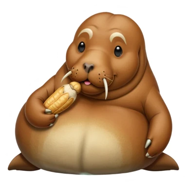 walrus holding peanut sticker