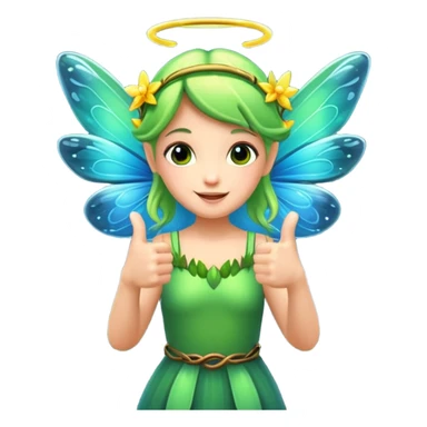 forest fairy double thumbs up with fireflies sticker