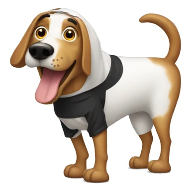 A long dog with a hot hog costume  sticker