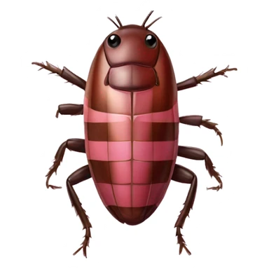pink checkered cockroach sticker