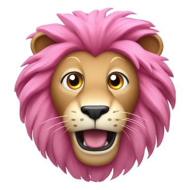 Pink lion surprised  sticker