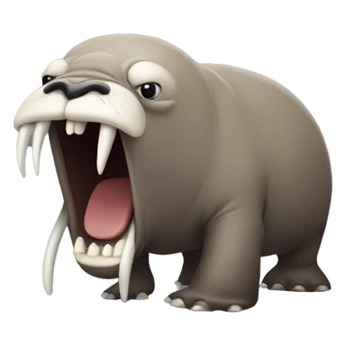 Angry walrus with big tusks sticker
