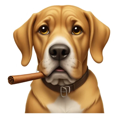 Dog smoking cigar sticker