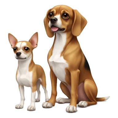 Brown and white Chihuahua and a bloodhound best friends sticker