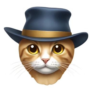 Cat with hat on sticker