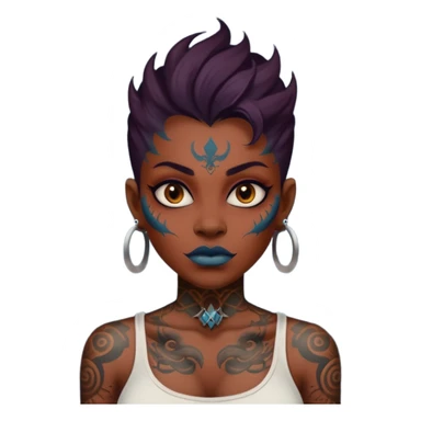 monster woman with tattoos sticker