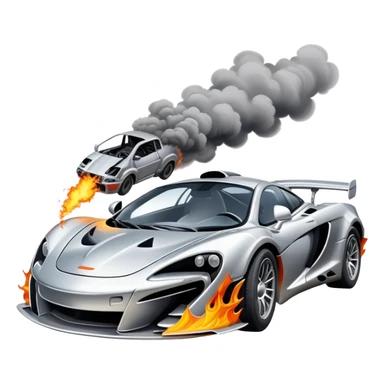 sorayama mclaren car crash fire and smoke explodsion  sticker