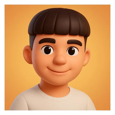 Create a 3D emoji style portrait with smooth shading, vibrant colors, and a friendly expression, resembling Microsoft style 3D fluent emojis. sticker