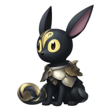 Umbreon from pokemon mixed with the knight from hollow knight sticker