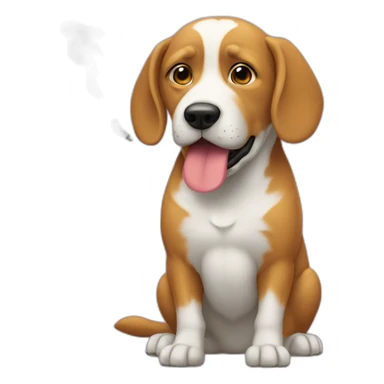 Un chien qui fume une cigarette sticker