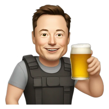Elon musk drinking beer sticker