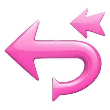 Pink curved go back arrow sticker