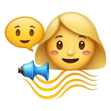 emoji representing text to speech, featuring a speech bubble with sound waves or a speaker icon, clear and simple design sticker