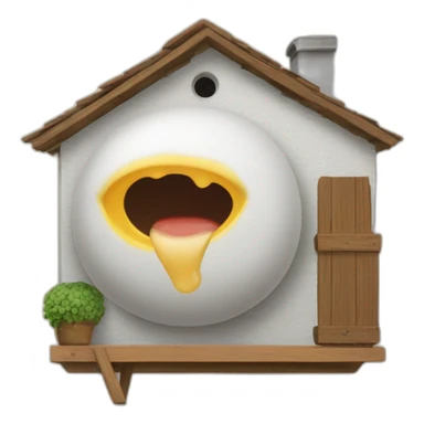 Une mange sur une maison sticker