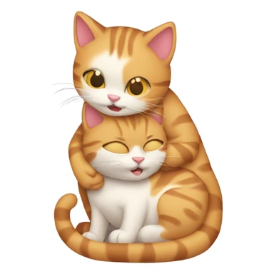 cat hugging another cat sticker