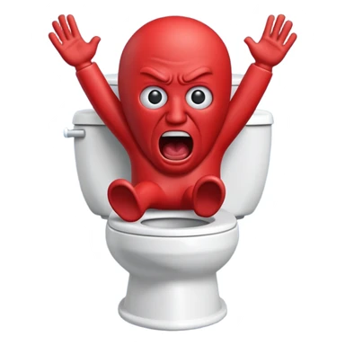 Red man screaming Skibidi Toilet sticker