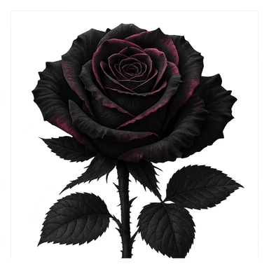 a gothic rose with black and pink petals, inspired by BLACKPINK, dramatic and elegant, detailed, high contrast sticker