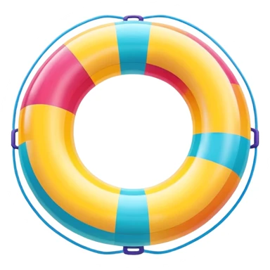 inflatable pool float object icon, colorful swimming ring, glossy plastic texture, summer vibe, 3D cartoon, mobile game icon style, centered, clean background, no text, no watermark
 sticker