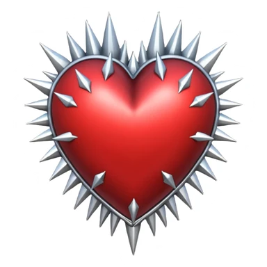 gothic heart with silver spikes sticker
