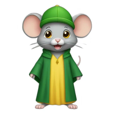 old jerry mouse with green cap and yellow Abaya sticker
