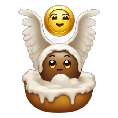 poo with a halo and wings sticker