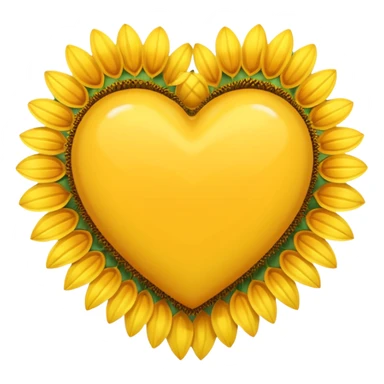 yellow heart with a sunflower border sticker