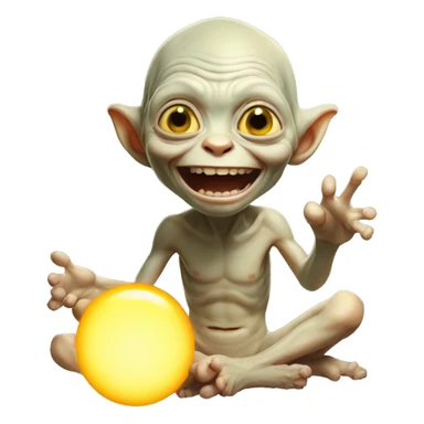 Gollum holding the sun happily smile  sticker