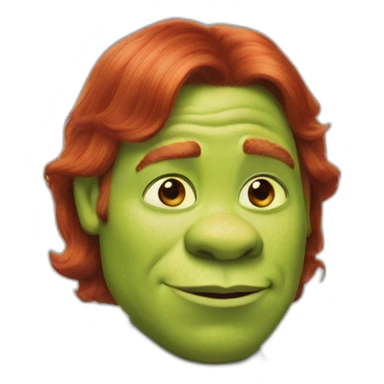 Shrek with red hair sticker