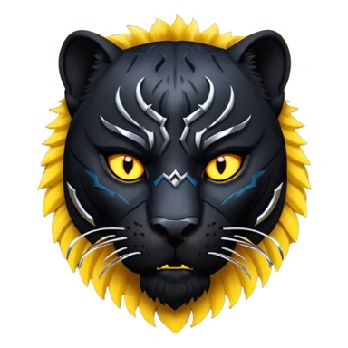 Black panther aggressive just the face and the necklace sticker
