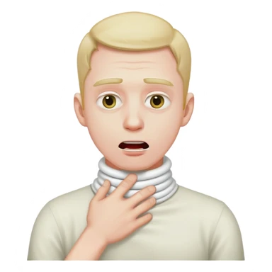 man chocking neck sticker