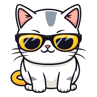 Cat with sunglasses sticker
